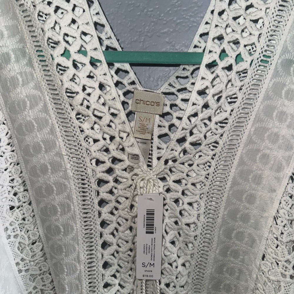 Chico's NWT Poncho/Beach/Swimsuit coverup White - Picture 7 of 8